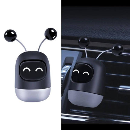 Cartoon Robot Car Air Outlet Aromatherapy Diffuser With Soft Clip small black smiling robot vent clip for car aroma