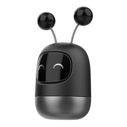 Cartoon Robot Car Aromatherapy Paste for Car Interiors - compact black robot air freshener with antennae, alcohol-free nano-tech fragrance for car cabin