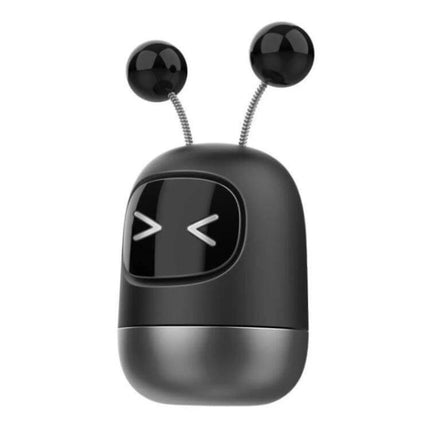 Cartoon Robot Car Aromatherapy Paste for Car Interiors – compact black robot-shaped alcohol-free car air freshener with antennae