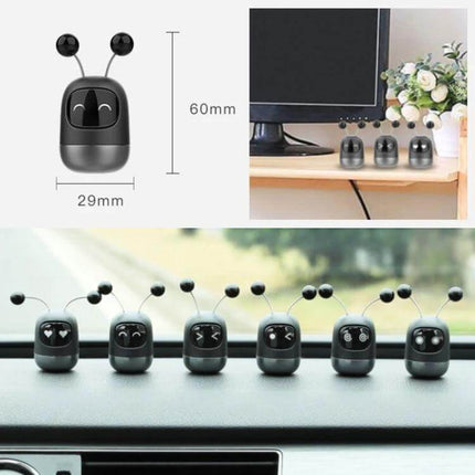 Cartoon Robot Car Aromatherapy Paste for Car Interiors - compact alcohol-free robot air freshener set (29x60mm)