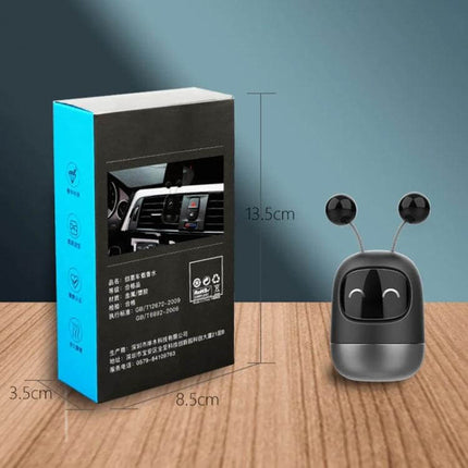 Cartoon Robot Car Aromatherapy Paste for Car Interiors small black robot air freshener with packaging and dimensions