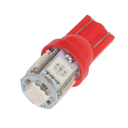 Blue LED Turn Signal Lights for Car and Motorcycle - red T10 wedge 12V low current LED bulb