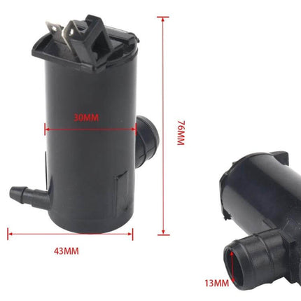 Windshield Washer Pump For Honda Easy Replacement To Restore Clear View - black plastic direct plug‑in washer pump with measurements 76mm x 43mm x 30mm