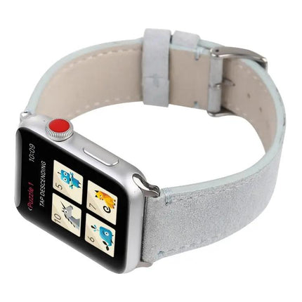 Frosted Genuine Leather Apple Watch Band 44mm 42mm