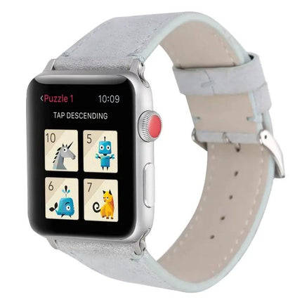 Frosted Genuine Leather Apple Watch Band 44mm 42mm