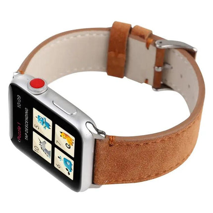 Frosted Genuine Leather Apple Watch Band 44mm 42mm
