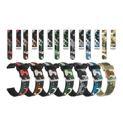Camouflage Silicone Replacement Watch Band 20mm 22mm