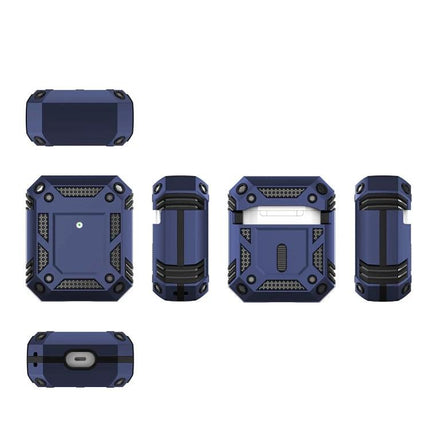 Durable AirPods Protective Cover for Everyday Travel and Use - Rugged Blue Shockproof Case Views