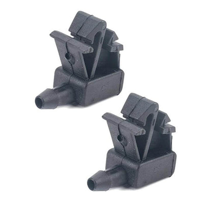 2 PCS Front Windshield Washer Wiper Jet Water Spray Nozzle For Citroen - black plastic 2-piece front washer spray jet replacement set