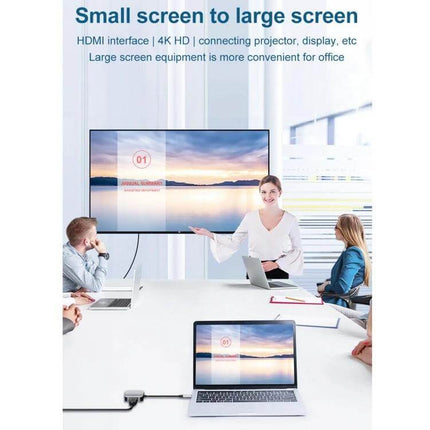 USB-C Adapter for HDMI and VGA Video Connections — laptop mirroring to TV/projector for presentations and video conferencing