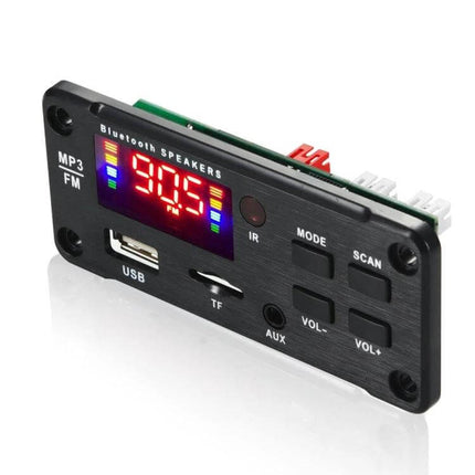 Portable Bluetooth Car MP3 Player for In-Car Music and Calls black front panel with USB TF AUX FM display and control buttons