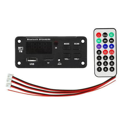 Portable Bluetooth Car MP3 Player for In-Car Music and Calls - compact unit with USB TF AUX ports, FM, remote and wiring for easy in-car music and calls