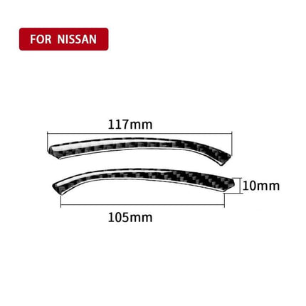 Carbon Fiber Decorative Strip for Nissan 370Z Dashboard – carbon fiber dashboard trim pieces 117mm x 10mm and 105mm for interior accent