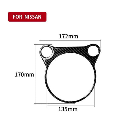 Carbon Fiber Decorative Sticker for Nissan 370Z Console - carbon fiber console trim with dimensions 172x170x135mm