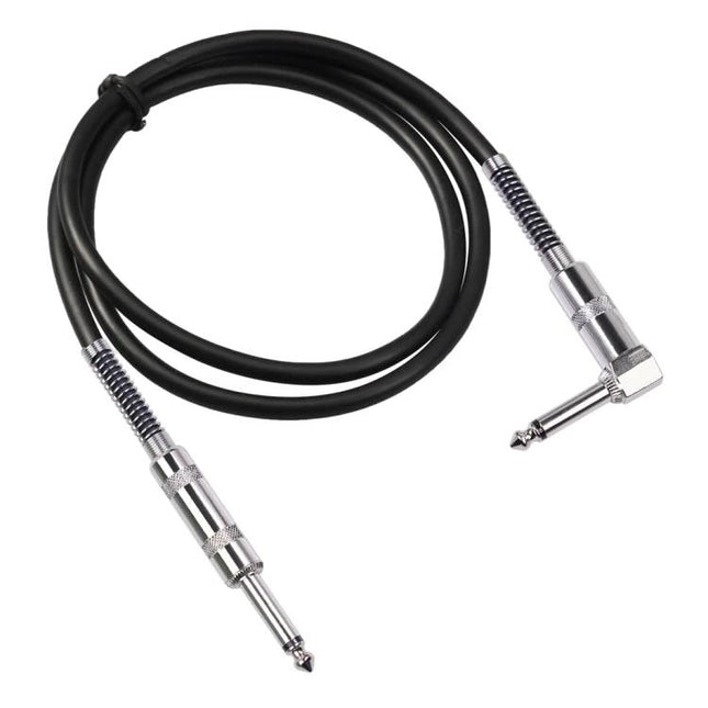 Cable for Connecting Electric Guitars During Home Practice – 6.35mm straight-to-elbow instrument cable for quiet home practice