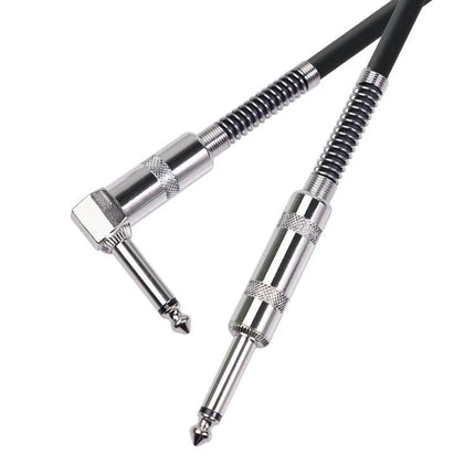 Cable for Connecting Electric Guitars During Home Practice – 6.35mm straight-to-elbow instrument cable, low-noise for bedroom and living room practice