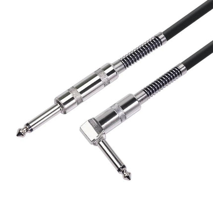 Cable for Connecting Electric Guitars During Home Practice – 6.35mm straight-to-elbow instrument cable for quiet home sessions