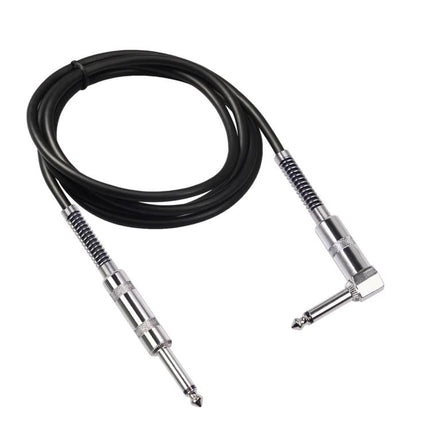 Cable for Connecting Electric Guitars During Home Practice black 6.35mm straight-to-elbow cable for quiet bedroom amp practice