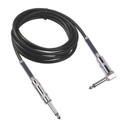 Cable for Connecting Electric Guitars During Home Practice - 6.35mm straight-to-elbow guitar cable for quiet home practice sessions