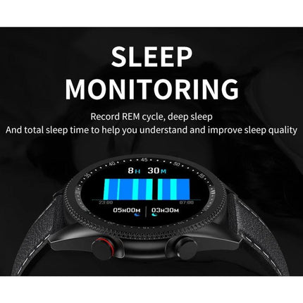 Smart Watch for Everyday Wear and Active Lifestyles - round smartwatch displaying sleep monitoring REM cycle, deep sleep and total sleep time