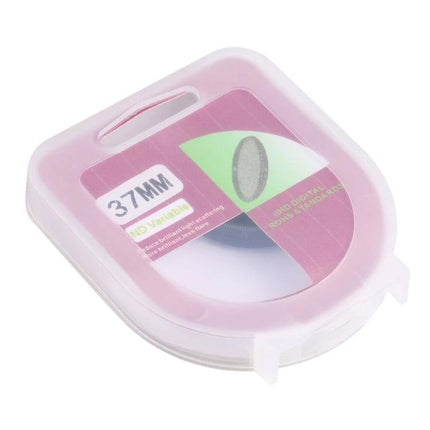 Adjustable Neutral Density Filter for Camera Light Control 37mm variable ND filter in protective pink case