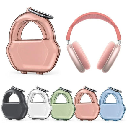 Daily Use Protective Case for AirPods Max with Hook in rose gold PP shockproof design with carabiner for travel and commuting