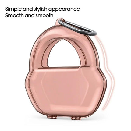 Daily Use Protective Case for AirPods Max with Hook in rose gold PP material with carabiner for travel and commuting protection