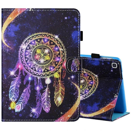 Painted Leather Protective Case for Kindle Fire 7 and Samsung Tab A 10.1 with colorful dreamcatcher design, stand and full protection