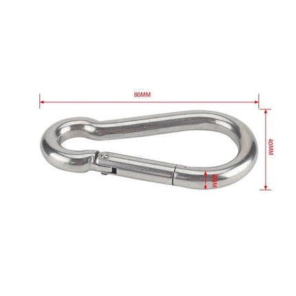 Safety Cable for Secure RV Trailer Towing Adventures stainless steel carabiner clip 80mm x 40mm for trailer safety