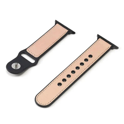 Paste Leather TPU Watch Band For Apple Watch 38mm 40mm
