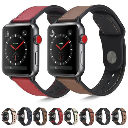 Paste Leather TPU Watch Band For Apple Watch 38mm 40mm