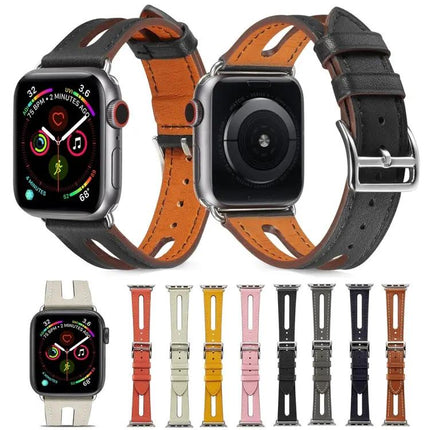 Top-Grain Leather Apple Watch Band Compatible 38-44mm