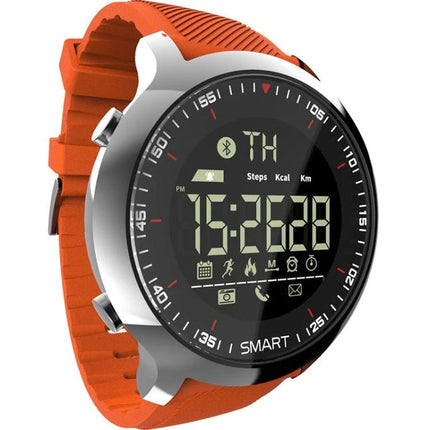 Lokmat Smart Watch for Everyday Activity and Reminders - orange sport smartwatch showing time, steps, calories and notifications