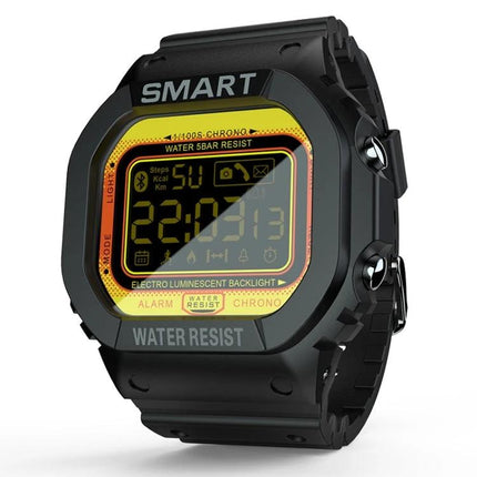 Lokmat Smart Watch for Everyday Activity and Health Tracking - black digital fitness watch showing steps, time, calories and phone notifications