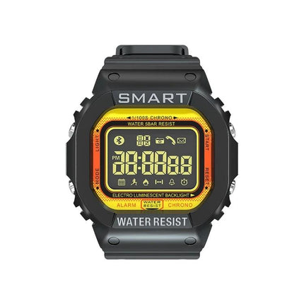 Lokmat Smart Watch for Everyday Activity and Health Tracking - black digital wristwatch showing step, calorie, and notification icons