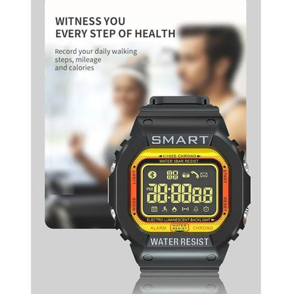 Lokmat Smart Watch for Everyday Activity and Health Tracking - black digital wrist smartwatch showing step, calorie, and notification icons