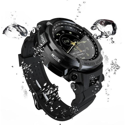 Lokmat Watch for Daily Activity Monitoring and Reminders - rugged black waterproof smartwatch showing step and calorie tracking with discreet buzzer alerts
