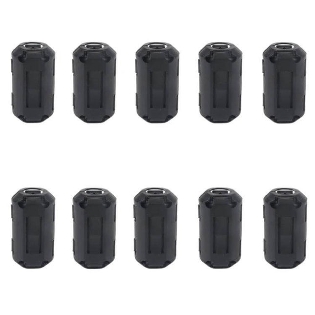 13mm Degaussing Ferrite Ring Core Cable Clip for Noise Suppression - pack of 10 black Ni-Zn ferrite cable clips, 13mm inner diameter