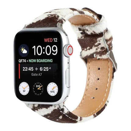Fluffy Leopard Horsehair Leather Apple Watch Strap 38-49mm