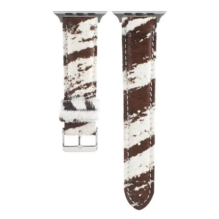 Fluffy Leopard Horsehair Leather Apple Watch Strap 38-49mm