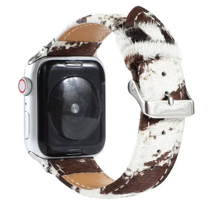 Fluffy Leopard Horsehair Leather Apple Watch Strap 38-49mm