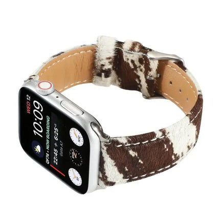 Fluffy Leopard Horsehair Leather Apple Watch Strap 38-49mm