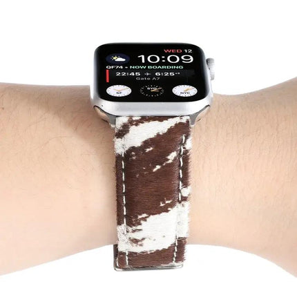 Fluffy Leopard Horsehair Leather Apple Watch Strap 38-49mm