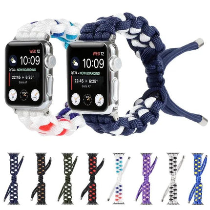 Braided Nylon Umbrella Cord Apple Watch Band 38-49mm
