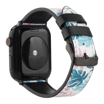 Printed Leather Apple Watch Strap 42/40/38/45mm Universal