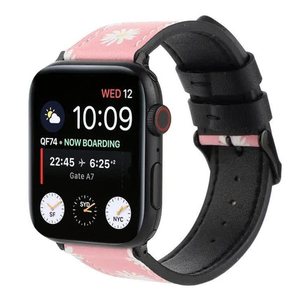Printed Leather Apple Watch Strap 42/40/38/45mm Universal