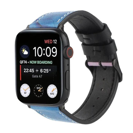 Printed Leather Apple Watch Strap 42/40/38/45mm Universal