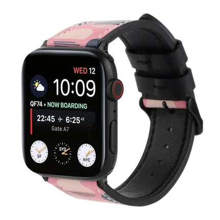Printed Leather Apple Watch Strap 42/40/38/45mm Universal