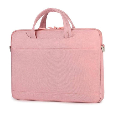 Practical Everyday Shoulder Bag for 13.3 to 15.6 Inch Laptops pink waterproof Oxford cloth commuter bag