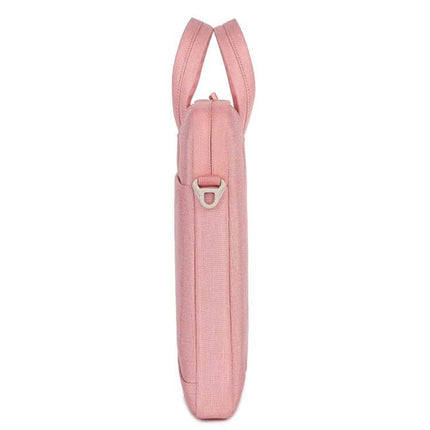Practical Everyday Shoulder Bag for 13.3 to 15.6 Inch Laptops - slim pink waterproof Oxford cloth commuter shoulder bag